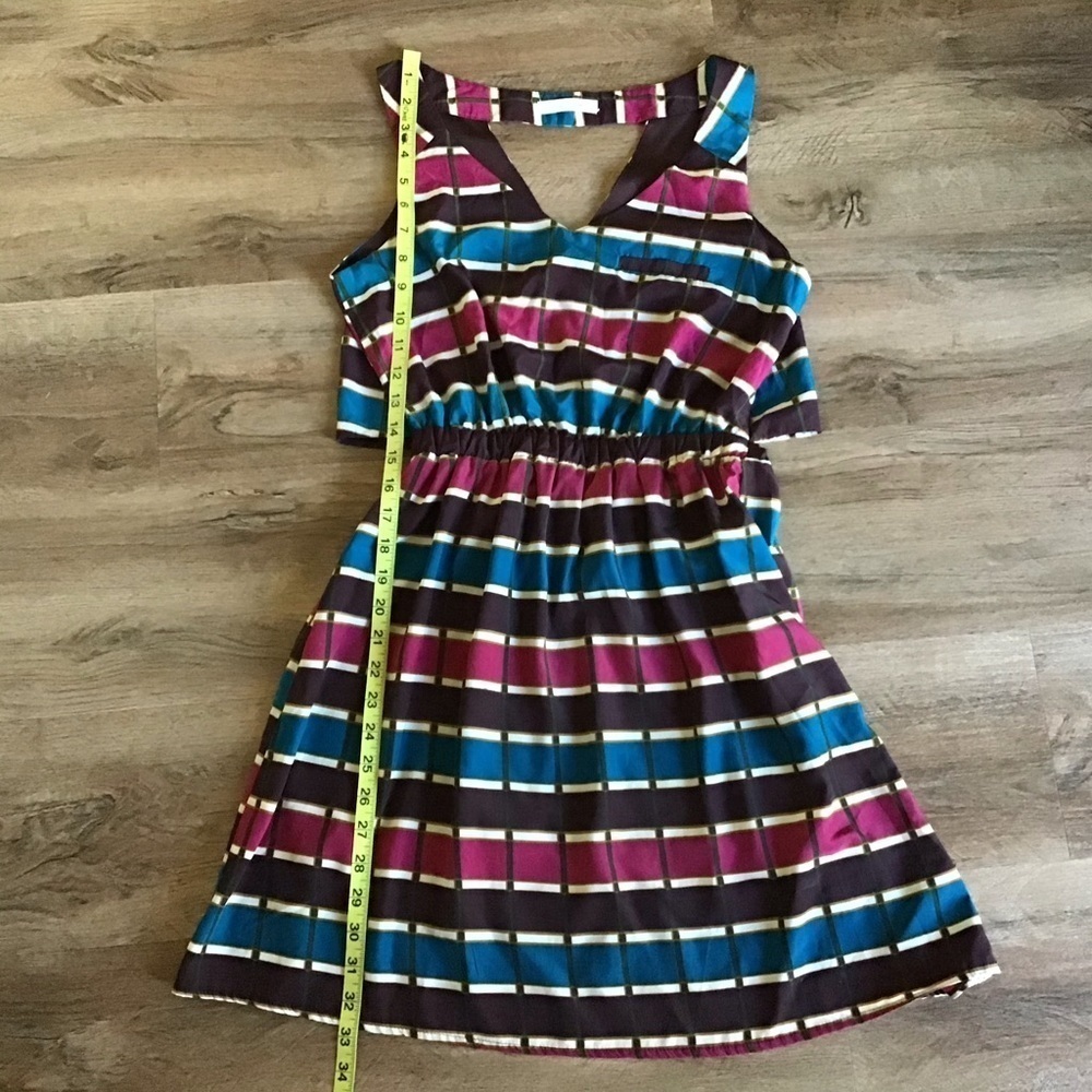 Ezra Dress Size S Mini Tank Striped Open Back Multicolor Sleeveless Blou… - Picture 7 of 7